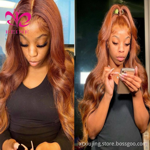 Reine  Brazilian Straight Human Hair Wig Pre-Plucked #30 Blonde 180 Density Lace Front Human Hair Wigs 13X4 Frontal Wig Remy